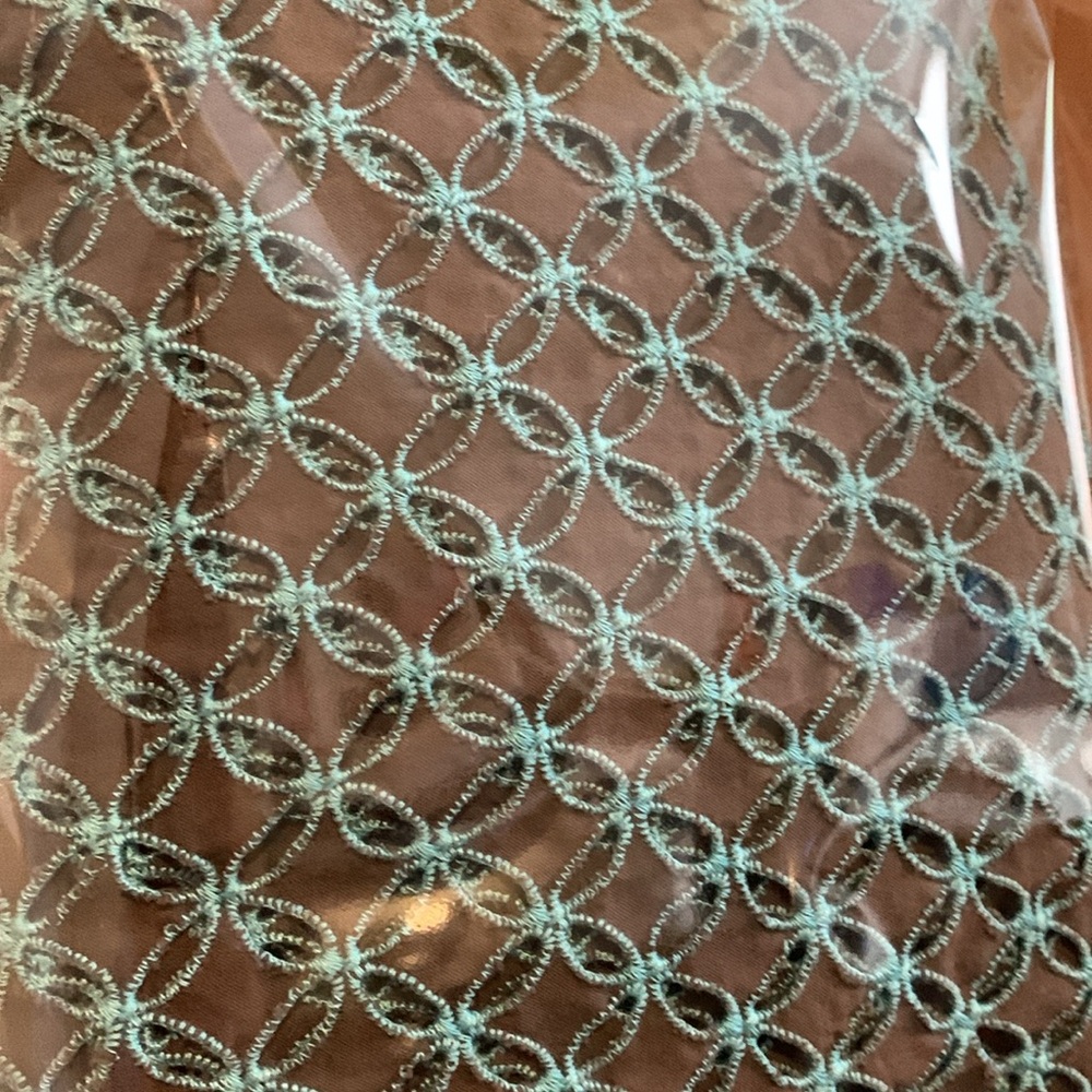 Sz L Tommy Bahama Brown and Teal Geometric summer pool party vacay Dress used - Picture 14 of 17